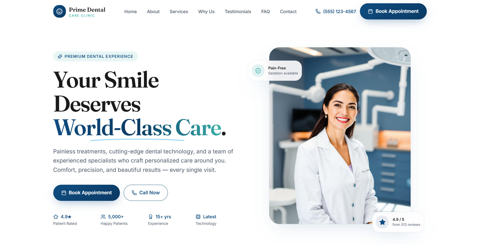 Prime Dental Care website preview